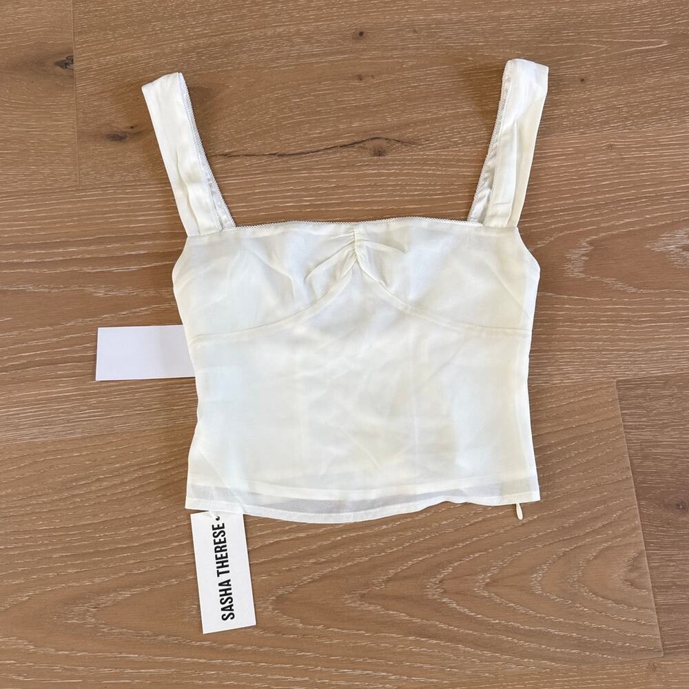 Sasha Therese Tank Top Sleeveless Daphne Size XXS Ivory